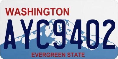 WA license plate AYC9402