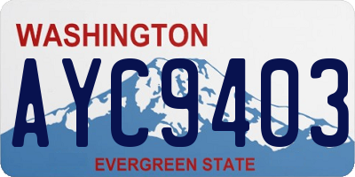 WA license plate AYC9403