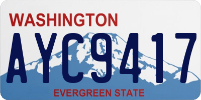 WA license plate AYC9417