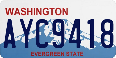 WA license plate AYC9418