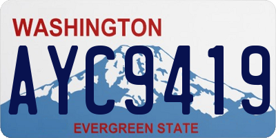 WA license plate AYC9419