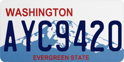 WA license plate AYC9420