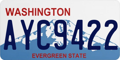 WA license plate AYC9422