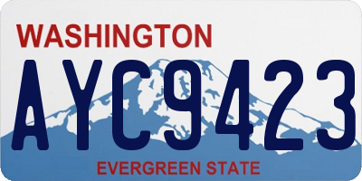 WA license plate AYC9423