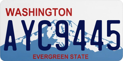WA license plate AYC9445