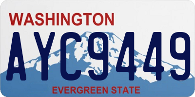 WA license plate AYC9449