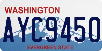 WA license plate AYC9450