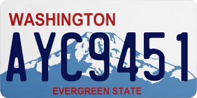 WA license plate AYC9451