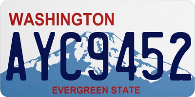 WA license plate AYC9452