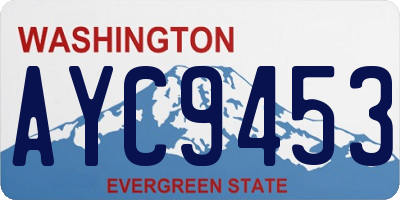 WA license plate AYC9453
