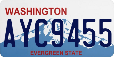 WA license plate AYC9455