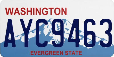 WA license plate AYC9463