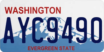 WA license plate AYC9490
