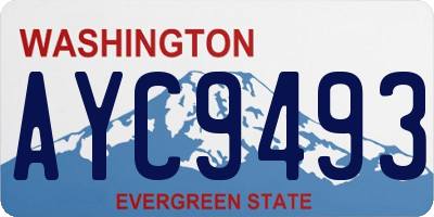 WA license plate AYC9493