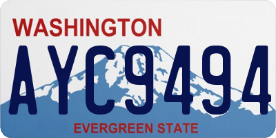 WA license plate AYC9494