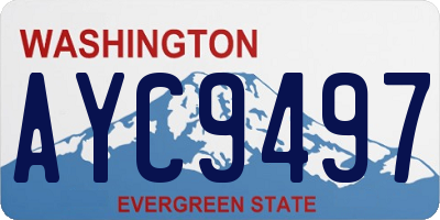 WA license plate AYC9497