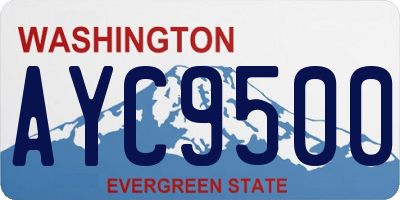 WA license plate AYC9500