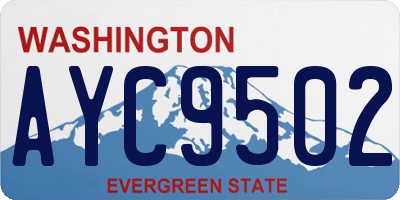WA license plate AYC9502