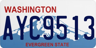 WA license plate AYC9513