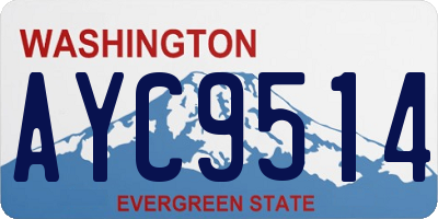 WA license plate AYC9514