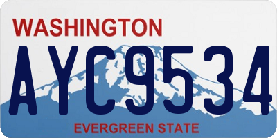 WA license plate AYC9534