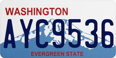 WA license plate AYC9536