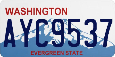 WA license plate AYC9537