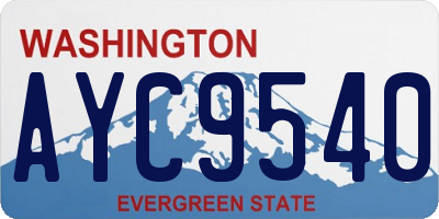 WA license plate AYC9540