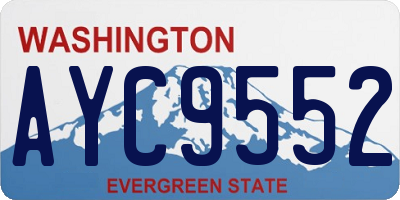 WA license plate AYC9552
