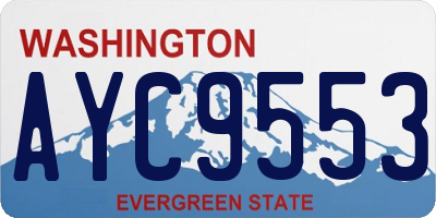 WA license plate AYC9553