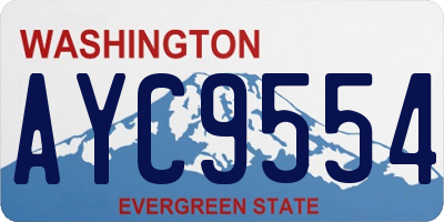 WA license plate AYC9554
