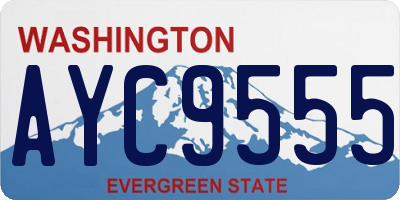 WA license plate AYC9555