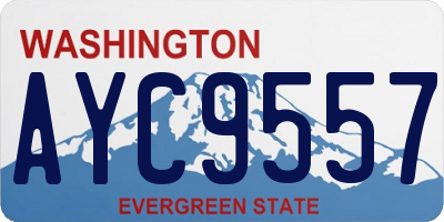 WA license plate AYC9557