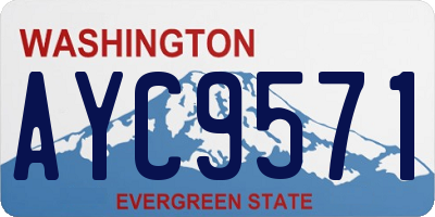 WA license plate AYC9571
