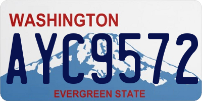 WA license plate AYC9572