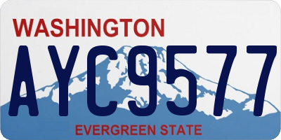WA license plate AYC9577