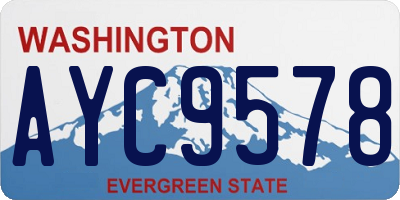 WA license plate AYC9578