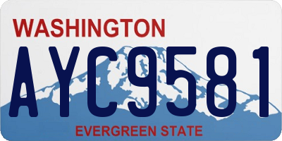 WA license plate AYC9581