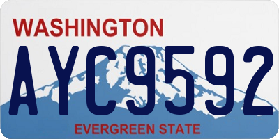 WA license plate AYC9592