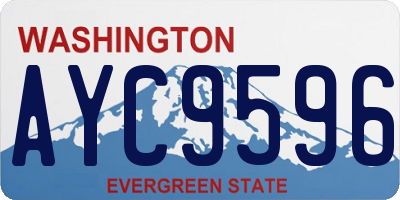 WA license plate AYC9596