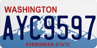 WA license plate AYC9597
