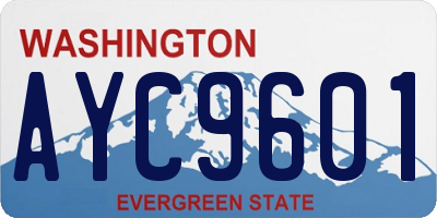 WA license plate AYC9601