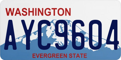 WA license plate AYC9604