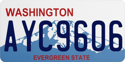 WA license plate AYC9606