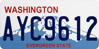 WA license plate AYC9612