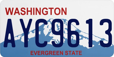 WA license plate AYC9613