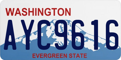 WA license plate AYC9616