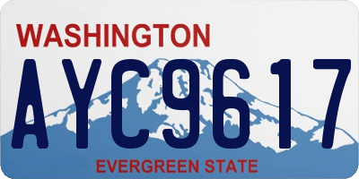 WA license plate AYC9617