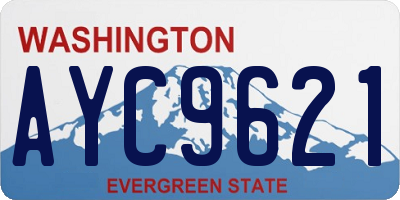 WA license plate AYC9621