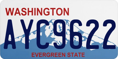 WA license plate AYC9622